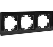 Рамка трехместная универсальная UNIVersal серия Афина стеклянная, графит, еврослот 2256