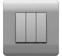 Переключатель 3-клавишный CHINT (NEW3-E) 10А, серебряный 431509