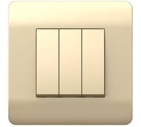 Переключатель 3-клавишный CHINT (NEW3-E) 10А, шампань 431508