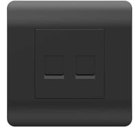 Розетка компьютерная CHINT (NEW3-E) 2хRJ45, черный 431503