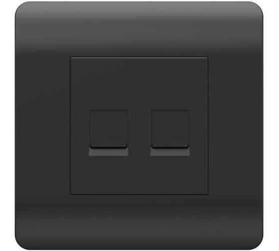 Розетка компьютерная CHINT (NEW3-E) 2хRJ45, черный 431503