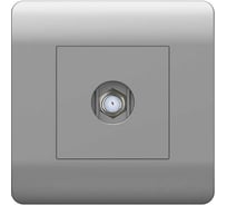 Розетка антенная одиночная CHINT (NEW3-E) SAT коннектор, серебряный 431413