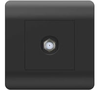 Розетка антенная одиночная CHINT (NEW3-E) SAT коннектор, черный 431488