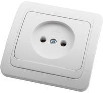 Одноместная розетка АБК-СИЛА без заземления 10А 220В (керамика) "РИГЕЛЬ" белая 1 шт 5403031