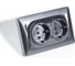 Розетка электрическая SPL 2x2К+З, 16А, 220-250V (антрацит) 205023 3