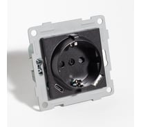Розетка электрическая SPL 2К+З/2xUSB A/C, 125-250V (антрацит) 205025