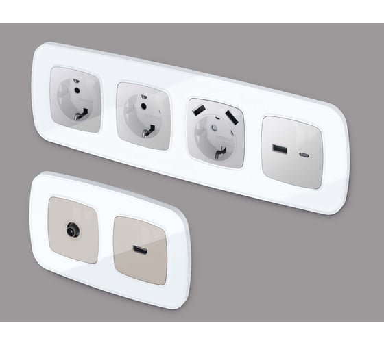 Рамка на 4 поста Ambrella Volt OMEGA Coint OF640104