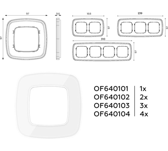 Рамка на 4 поста Ambrella Volt OMEGA Coint OF640104