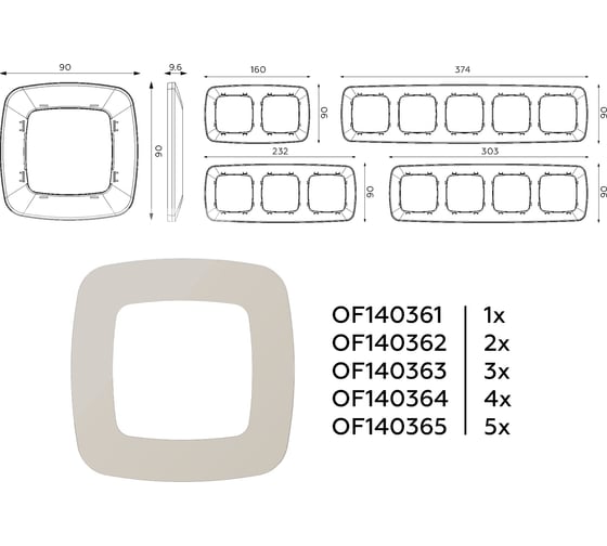 Рамка на 3 поста Ambrella Volt OMEGA Ecta OF140363