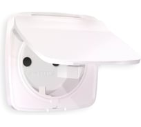 Лицевая панель Ambrella VOLT OMEGA для электрической розетки с заземлением со шторками и крышкой IP44 OP2080