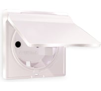 Лицевая панель Ambrella VOLT ALFA для электрической розетки с заземлением со шторками и крышкой IP44 AP2080