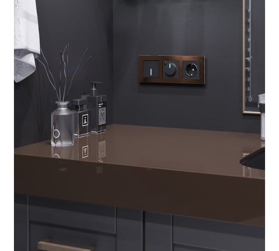 Сенсорный 1-клавишный выключатель WERKEL W4510108 с подсветкой черный a047866