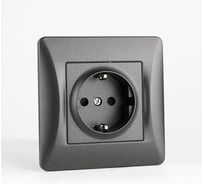 Розетка электрическая SPL 2К+З, 16А, 220-250V, антрацит 205021