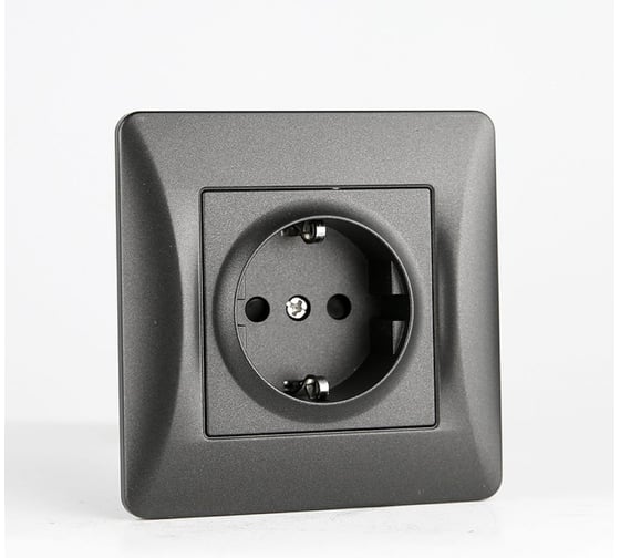 Розетка электрическая SPL 2К+З, 16А, 220-250V, антрацит 205021