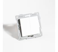 Выключатель двухклавишный SPL 10А, 220-250V, белый 203102