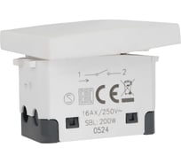 Выключатель 1-кл. 45х45 16A 250B белый Gigant 850704-1GI