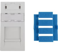 Модуль адаптер лицевая панель роз. информ., 45x22.5, RJ, 1 вход, белый Gigant 87001-1GI