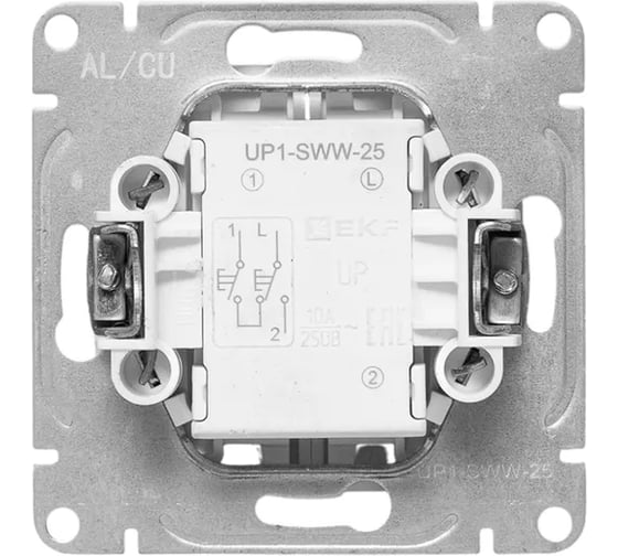 Механизм выключателя жалюзи EKF белый, Эпика UP1-SWW-25