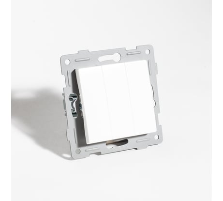 Выключатель трехклавишный SPL 10А, 220-250V белый 205105