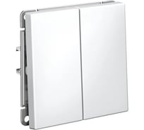 Выключатель кнопочный 2-клавишный ArtGallery Systeme Electric 10 АХ быстрозажимная клемма механизм Белый GAL000117S