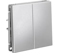 Выключатель кнопочный 2-клавишный ArtGallery Systeme Electric 10 АХ быстрозажимная клемма механизм Алюминий GAL000317S