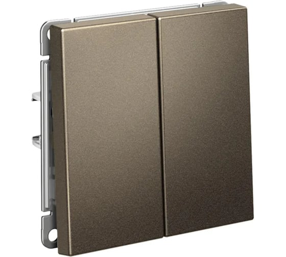 Выключатель кнопочный 2-клавишный ArtGallery Systeme Electric 10 АХ быстрозажимная клемма механизм Мокко GAL000617S