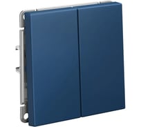 Выключатель кнопочный 2-клавишный ArtGallery Systeme Electric 10 АХ быстрозажимная клемма механизм Аквамарин GAL001117S