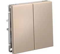 Выключатель кнопочный 2-клавишный ArtGallery Systeme Electric 10 АХ быстрозажимная клемма механизм Песочный GAL001217S