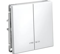 Выключатель с подсветкой Systeme Electric ARTGALLERY 2-клавишный, сх.5а, 10АХ, механизм, быстрозажим. клем., белый GAL000153S