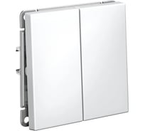 Выключатель Systeme Electric ARTGALLERY 2-клавишный, 10АХ, механизм, быстрозажим. клем., белый GAL000151S