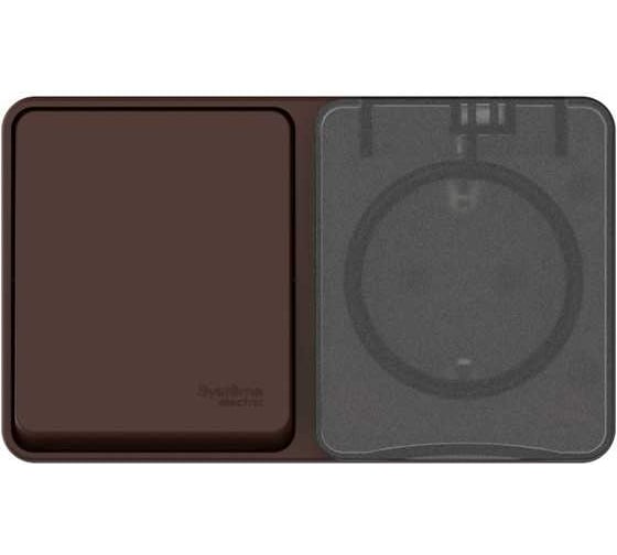 Блок О/У Systeme Electric ATLASDESIGN PROFI IP54: розетка с заземл. со шт., 16А, выключатель 1-клав., 10АХ, коричневый ATN546070