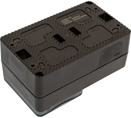 Блок О/У Systeme Electric ATLASDESIGN PROFI IP54: розетка с заземл. со шт., 16А, выключатель 1-клав., 10АХ, коричневый ATN546070