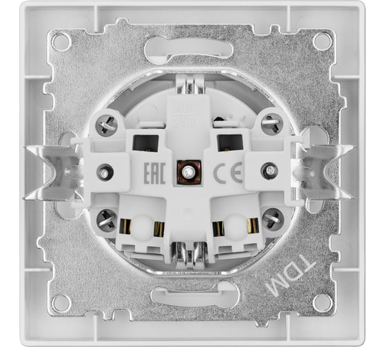 Розетка TDM 2П+З 16А 250В IP44 с крышкой серебр. металлик "Сенеж" SQ1816-0238