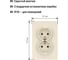 Розетка двойная TDM ELECTRIC 2П+З 16А 250В сл. кость "Сенеж" SQ1816-0136 3