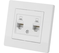 Розетка TDM ELECTRIC компьютерная двойная RJ45 белая "Сенеж" SQ1816-0044