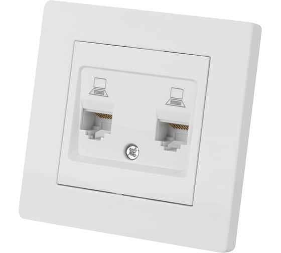 Розетка TDM ELECTRIC компьютерная двойная RJ45 белая "Сенеж" SQ1816-0044 1