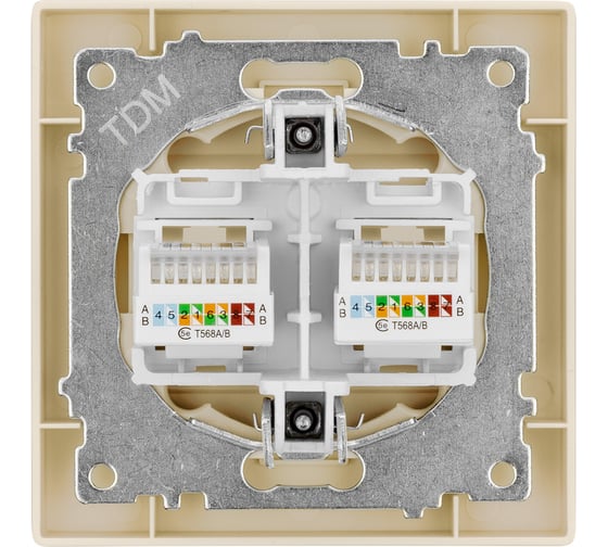 Розетка TDM компьютерная двойная RJ45 сл. кость "Сенеж" SQ1816-0144