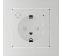 Розетка с заземлением, со шторкой Systeme Electric ATLASDESIGN SMART, Zigbee, L+N, 16 А, мех., БЕЛЫЙ ATN000145Z
