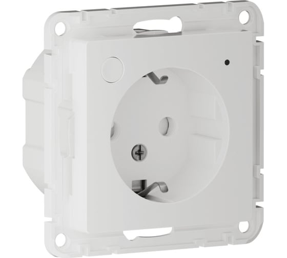 Розетка Systeme Electric ATLASDESIGN SMART с заземлением, со шторками, Zigbee, L+N, 16А, мех., белый ATN000145Z