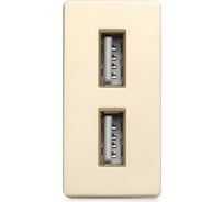 Розетка золотая, 1/2, USB A + USB A разъем, 2,4 А, 5 В, модуль, Vell 1379005