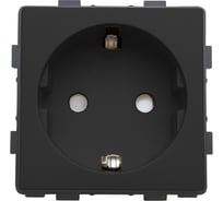 Розетка Vell черная, электрическая, 16 А, 54x54 мм, 250 В, модуль, {BK-EU} 1378999