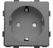 Розетка Vell серая, электрическая, 16 А, 54x54 мм, 250 В, модуль, {GY-EU} 1379000