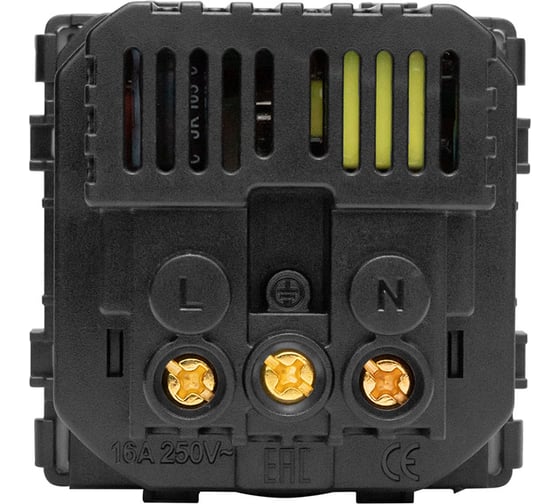 Розетка Vell черная, электрическая, 16 А, 54x54 мм, 250 В, USB-A, USB-C, модуль, {BK-EUAC} 1378995