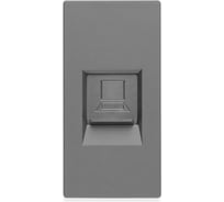 Розетка Vell серая, 1/2, RJ CAT6, модуль, {GY-1/2-RJ} 1379016