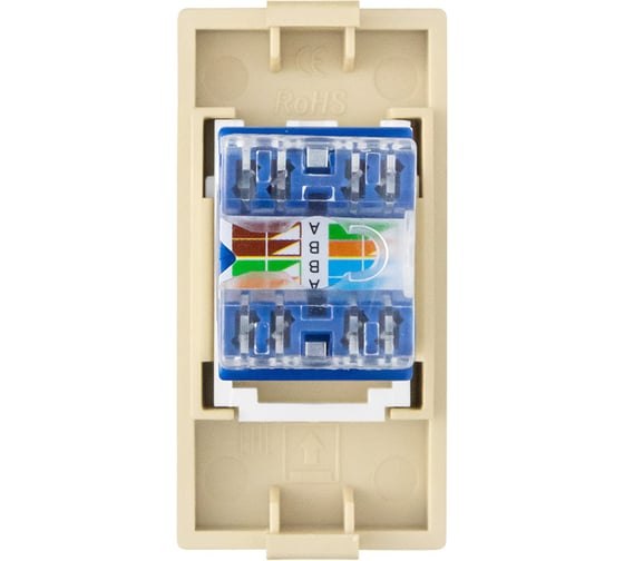 Розетка Vell золотая, 1/2, RJ CAT6, модуль, {GD-1/2-RJ} 1379017