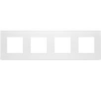 Рамка белая, стекло, 4 поста, 299x86 мм, модуль Vell 1379066