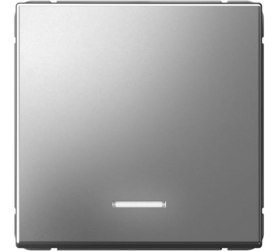 Выключатель с подсветкой 1-клавишный ArtGallery, 10 АХ, механизм, быстрозажимные клеммы Systeme Electric Сталь GAL000913S