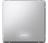 Выключатель с подсветкой 1-клавишный ArtGallery, 10 АХ, механизм, быстрозажимные клеммы Systeme Electric Алюминий GAL000313S