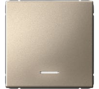 Выключатель с подсветкой 1-клавишный ArtGallery, 10 АХ, механизм, быстрозажимные клеммы Systeme Electric Шампань GAL000513S