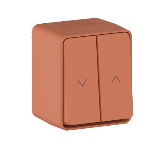 2-клавишный выключатель для жалюзи Systeme Electric ATLASDESIGN PROFI IP54 О/У сх.4, 10А, ТЕРРАКОТОВЫЙ ATN547019
